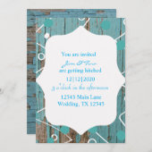 木素朴の結絵を描婚招待での青い剥離 シーズンカード (正面/裏面)