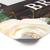 木素朴の緑のフローラブライダルシャワー ポスター (角)