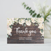 木素朴の緑の白バラフローラベビー サンキューカード (スタンド正面)