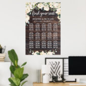 木素朴の緑の葉boho座席表 ポスター (ホームオフィス)