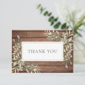 木素朴の緑の葬儀お祝い サンキューカード (スタンド正面)