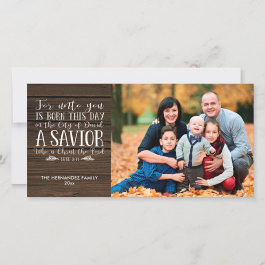 木素朴の聖書聖句の休日の写真 シーズンカード (正面)