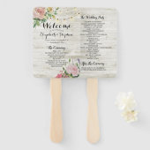 木素朴の花ストリングライト結婚式 プログラム ハンドファン (正面&裏面)