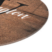 木素朴の苗名モノグラム結婚の日付 カッティングボード (角)