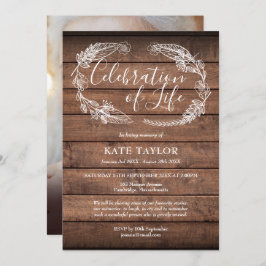 木素朴の葬儀お祝いの写真 招待状