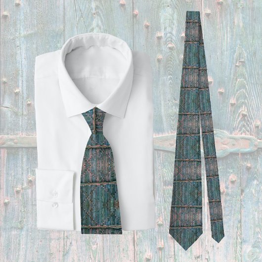 木素朴の門と鉄の青クールい ネクタイ