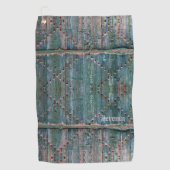 木素朴の門と鉄の青パーソナライズされたい ゴルフタオル (正面)