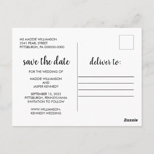 木素朴の3つのフォトライト日付を保存 ポストカード (裏面)