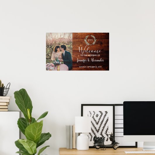 木素朴は私たちの写真を結婚歓迎 ポスター (ホームオフィス)
