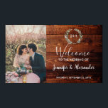 木素朴は私たちの写真を結婚歓迎 ポスター<br><div class="desc">素朴なバ葉ーンの木に水の色の、ようこそ結婚私たちの写真のポスタ結婚ー。自分の写真、文字、名前、日付を追加し、非常に個人的なポスターを作成ユニークする。</div>