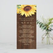 木素朴ひまわりフローラ水の色結婚の メニュー (スタンド正面)