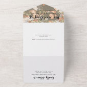 木素朴ひまわり書道写真結婚の オールインワン招待状 (外側)