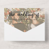 木素朴ひまわり書道写真結婚の オールインワン招待状 (裏面)