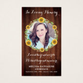 木素朴ひまわり記念写真祈りの言葉カード (正面)