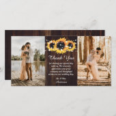 木素朴ひまわり2写真 サンキューカード (正面/裏面)