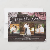 木素朴ほこりっぽいピンクのバラの写真デートを保存 (正面)