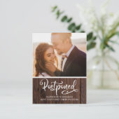 木素朴タイポグラフィ結婚延納 ポストカード (スタンド正面)