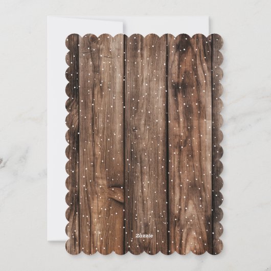 木素朴タイポグラフィ雪写真メリークリスマス シーズンカード (裏面)