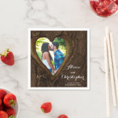 木素朴ハート写結婚真 スタンダードカクテルナプキン (インサイチュ)