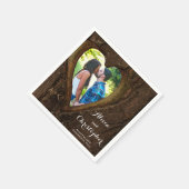 木素朴ハート写結婚真 スタンダードカクテルナプキン (角)