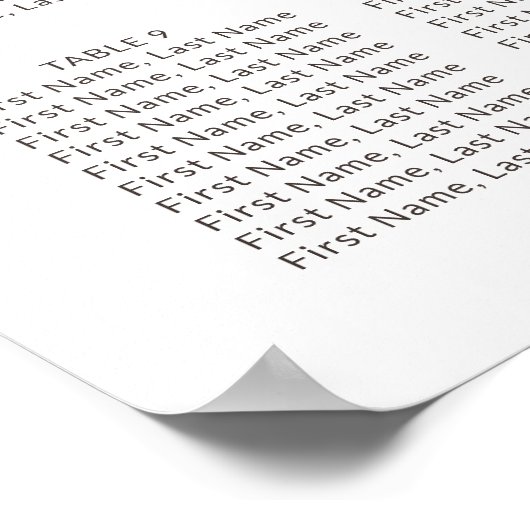 木素朴ハート結婚の座席表 ポスター (角)