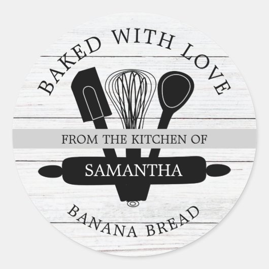 木素朴バナナ焼いたパン ラウンドシール (正面)