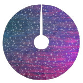 木素朴ピンク紫スノーフレーク模様 ブラッシュドポリエステルツリースカート (正面)