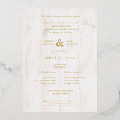 木素朴ファンシーの背景の植物枝 箔招待状 (裏面)