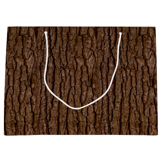 木素朴フェイク粒の樹皮 ラージペーパーバッグ (正面)