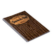 木素朴フェイク粒ツリー樹皮レシピ料理本 ノートブック (右側)