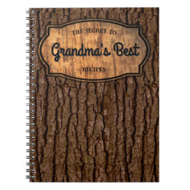 木素朴フェイク粒ツリー樹皮レシピ料理本 ノートブック