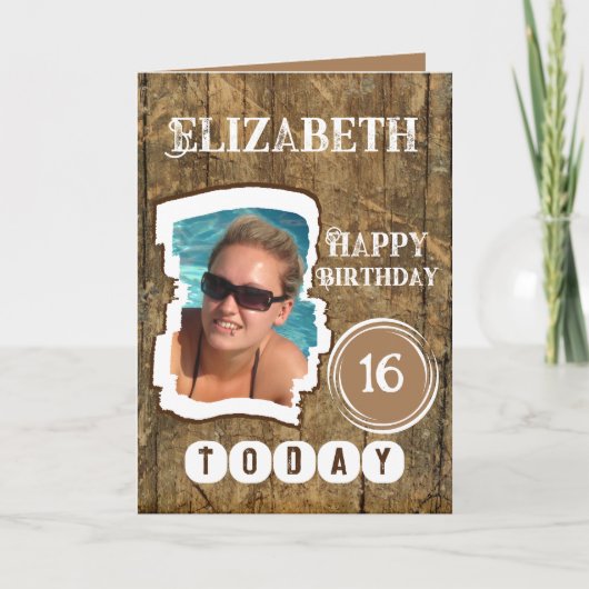 木素朴フェイク茶ホワイト16歳 カード (正面)