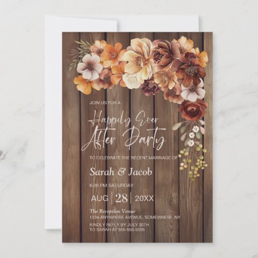 木素朴フローラの結婚後のパーティー 招待状 (正面)