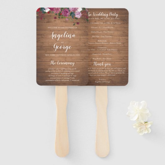 木素朴フローラ婚礼ファン ハンドファン (正面&裏面)