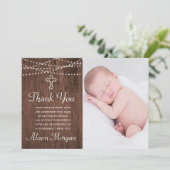 木素朴フローラ洗礼サンキューカード 招待状 (スタンド正面)