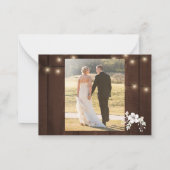 木素朴フローラ2枚結婚の写真感謝していYou ノートカード (裏面)