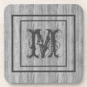 木素朴モノグラパーソナライズされたム コースター (正面)