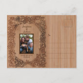 木素朴ヴィンテージバードフラワーフォトズ結婚ズ 案内ポストカード (裏面)