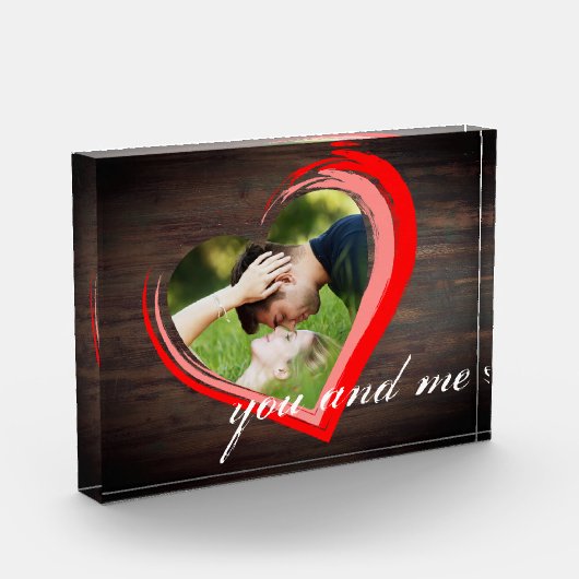 木素朴二ハート写真バレンタインデー フォトブロック (左)