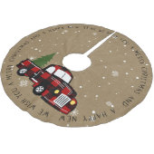 木素朴付きカントリーバッファロー格子状トラック ブラッシュドポリエステルツリースカート (アングル)