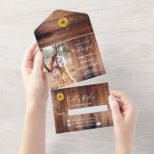 木素朴写真ひま結婚わり オールインワン招待状 (貼ってはがせる)