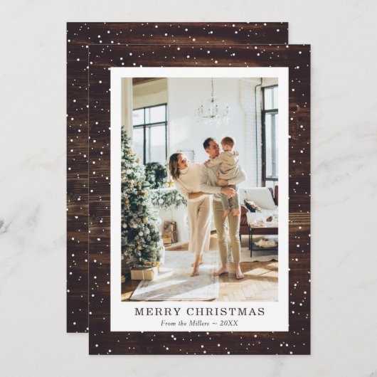木素朴写真メリークリスマスカード シーズンカード (正面/裏面)