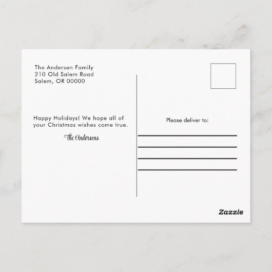 木素朴写真メリークリスマスカード ポストカード (裏面)