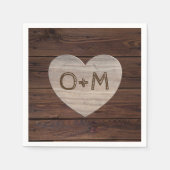 木素朴写真モノグラム結婚披露宴 スタンダードカクテルナプキン (正面)