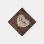 木素朴写真モノグラム結婚披露宴 スタンダードカクテルナプキン (角)