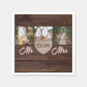 木素朴写真モノグラム結婚披露宴 スタンダードカクテルナプキン (正面)