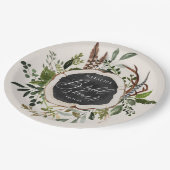 木素朴切りブライダルシャワーパーティー ペーパープレート (アングル)