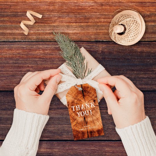 木素朴切りモノグラム結婚ありがとう ギフトタグ