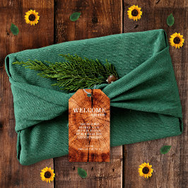 木素朴切りモノグラム結婚の歓迎 ギフトタグ