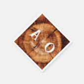 木素朴切りモノグラム結婚ズ スタンダードカクテルナプキン (角)